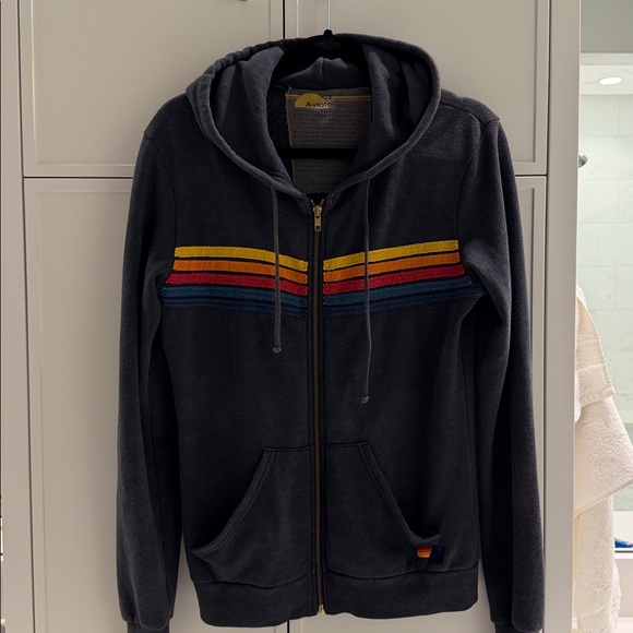 Aviator Nation Women's Hoodie 5 stripe hoodie. Size s. Charcoal gray. - Picture 6 of 8